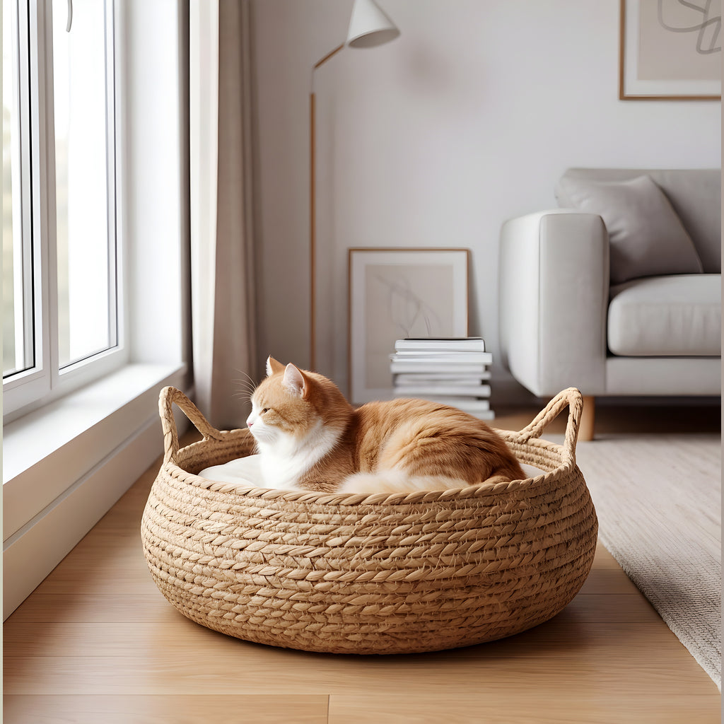 Panier rond en rotin