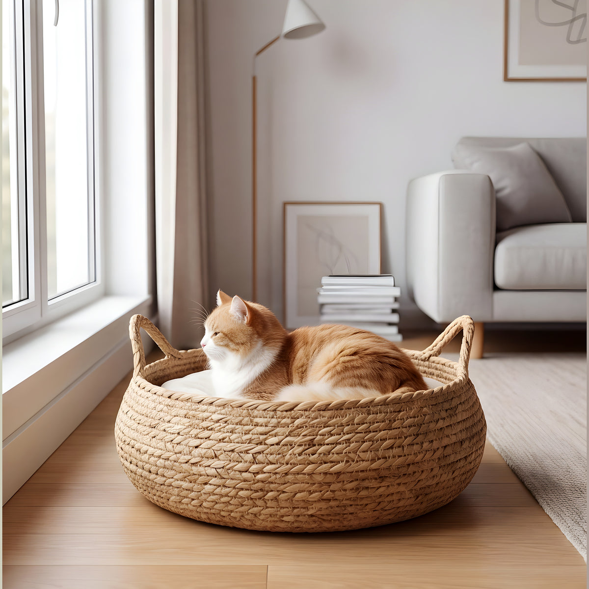 Panier rond en rotin