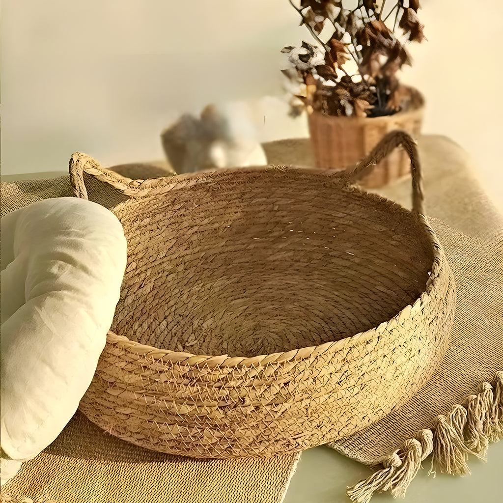 Panier rond en rotin