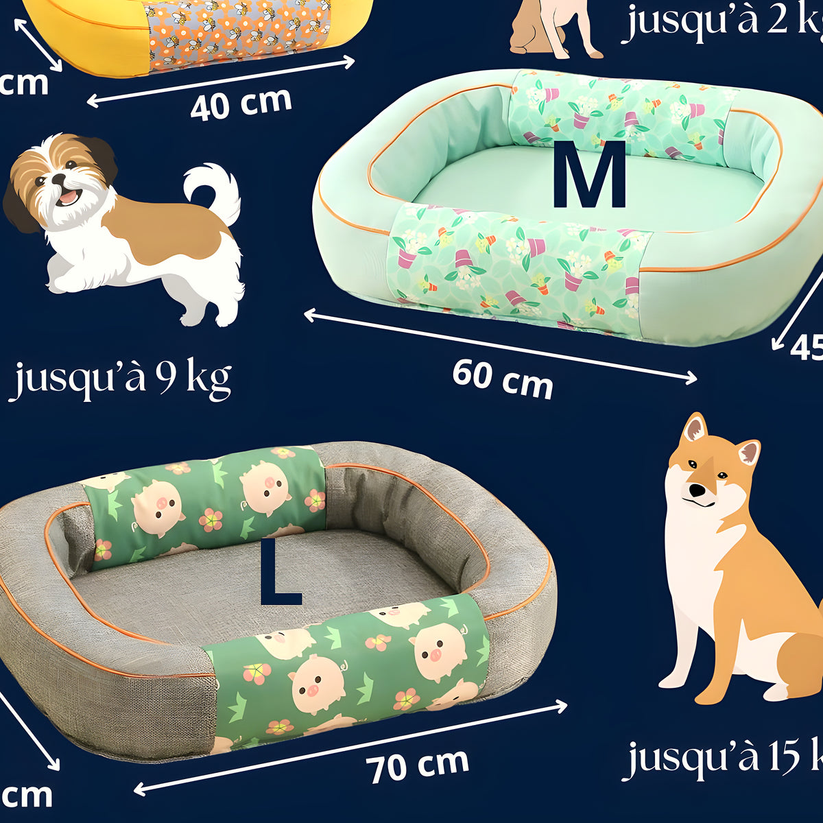 Panier solide renforcé anti-mordillement pour chien