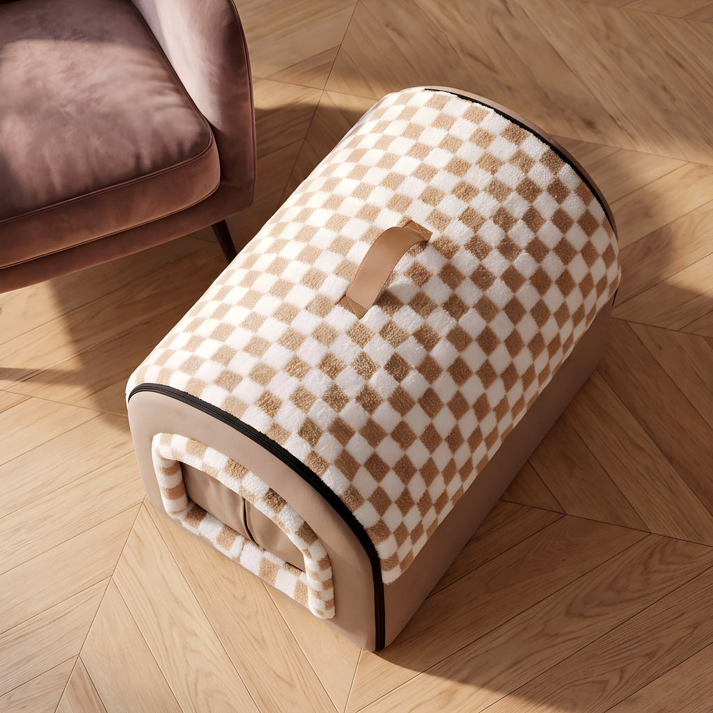 Panier velours damier