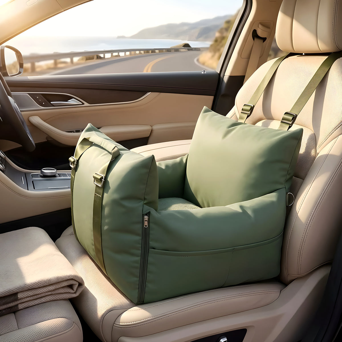 Panier voiture 3-en-1 siège, sac et lit pour chien