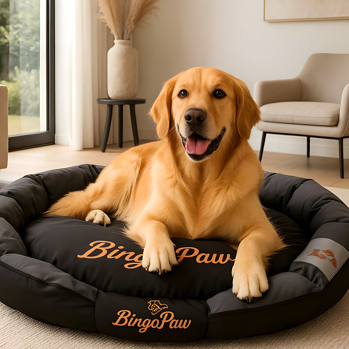 Panier XXL noir déhoussable isolant pour grand chien