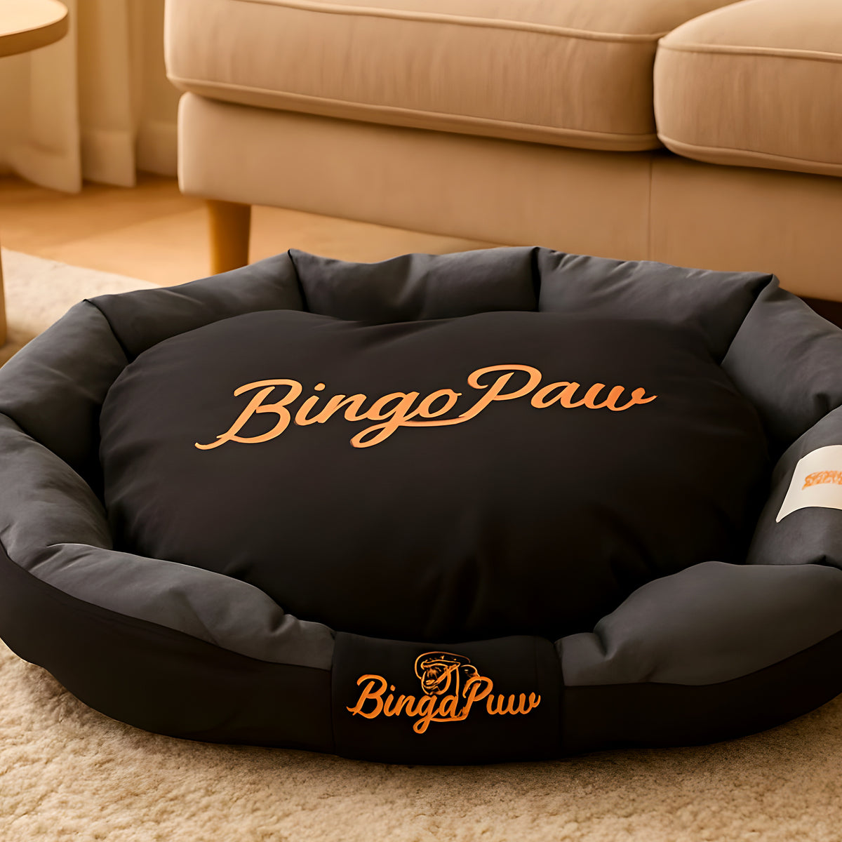 Panier XXL noir déhoussable isolant pour grand chien