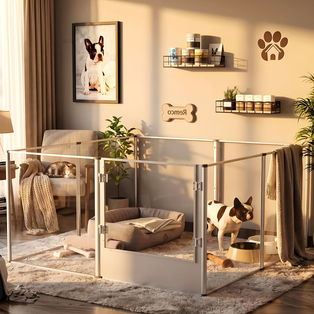 Parc transparent 120 x 120 cm pour chiot et petit chien