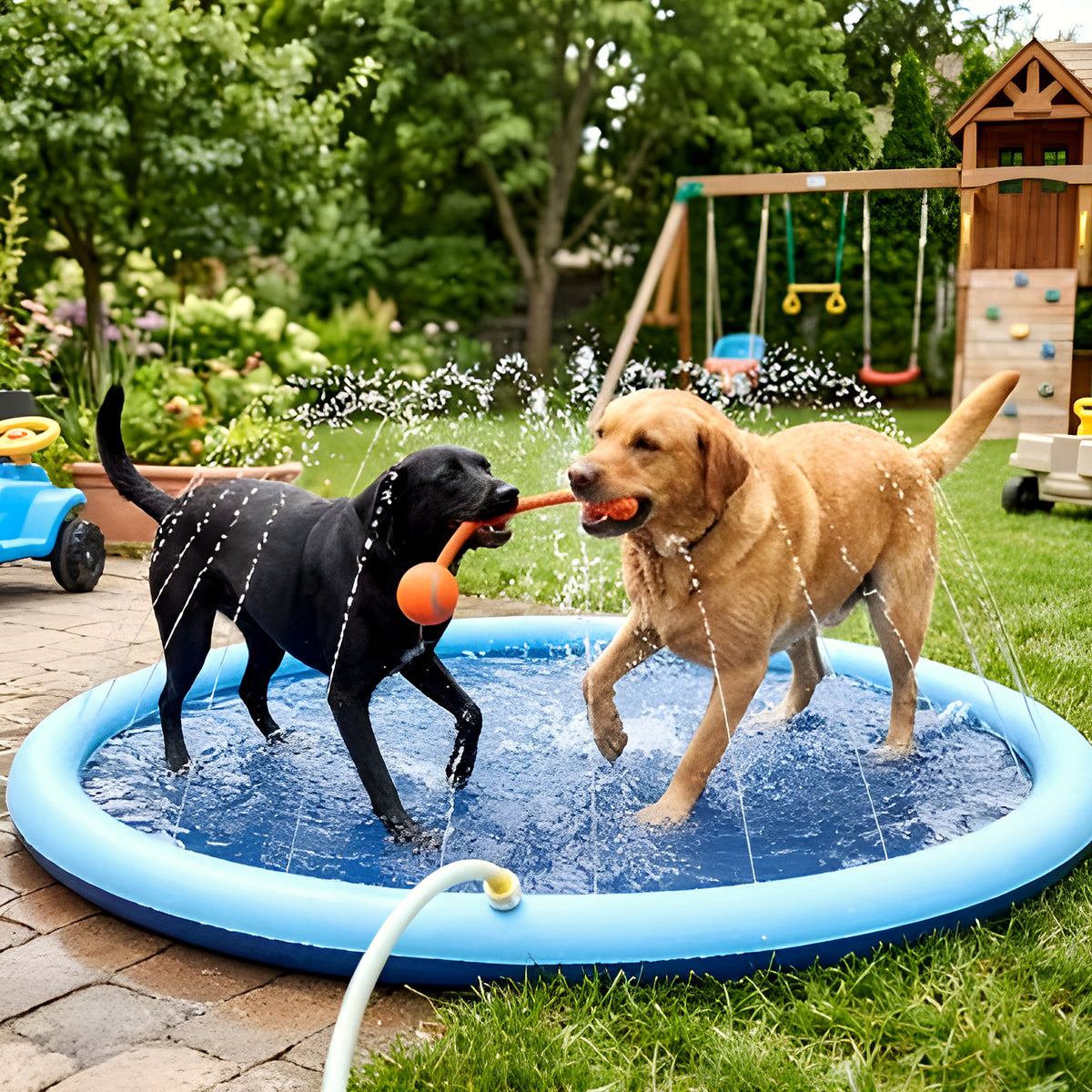 Pataugeoire à jets d'eau pour chien, 3 tailles