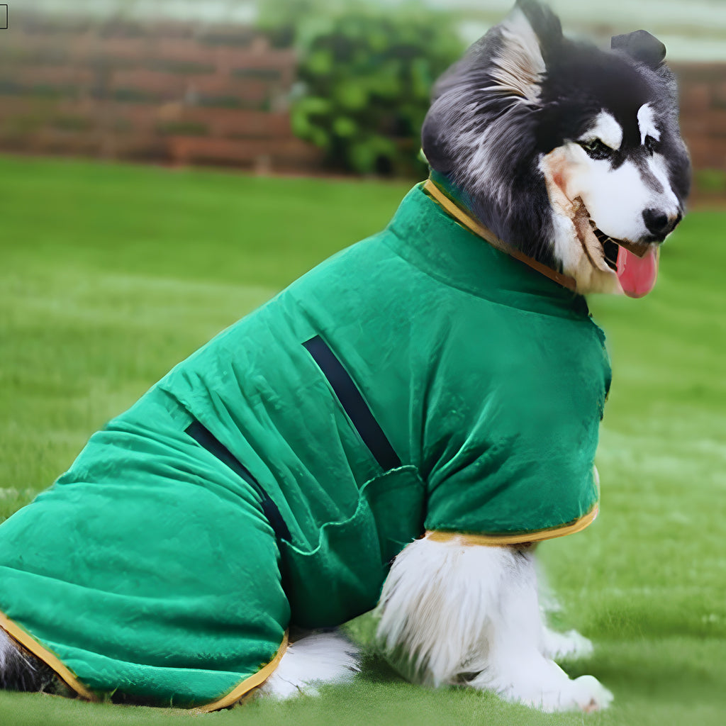 Peignoir microfibre à scratch pour chien, 4 tailles