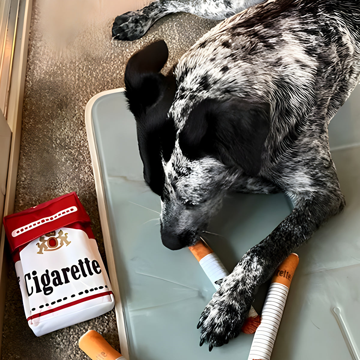 Peluche cigarette qui couine pour chien, à l'unité ou par 3