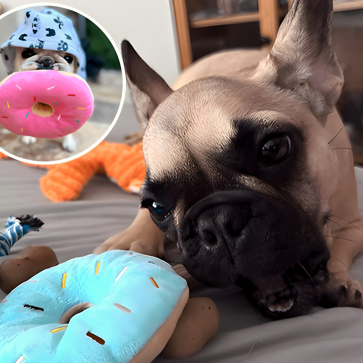 Peluche donut pour chiot et petit chien