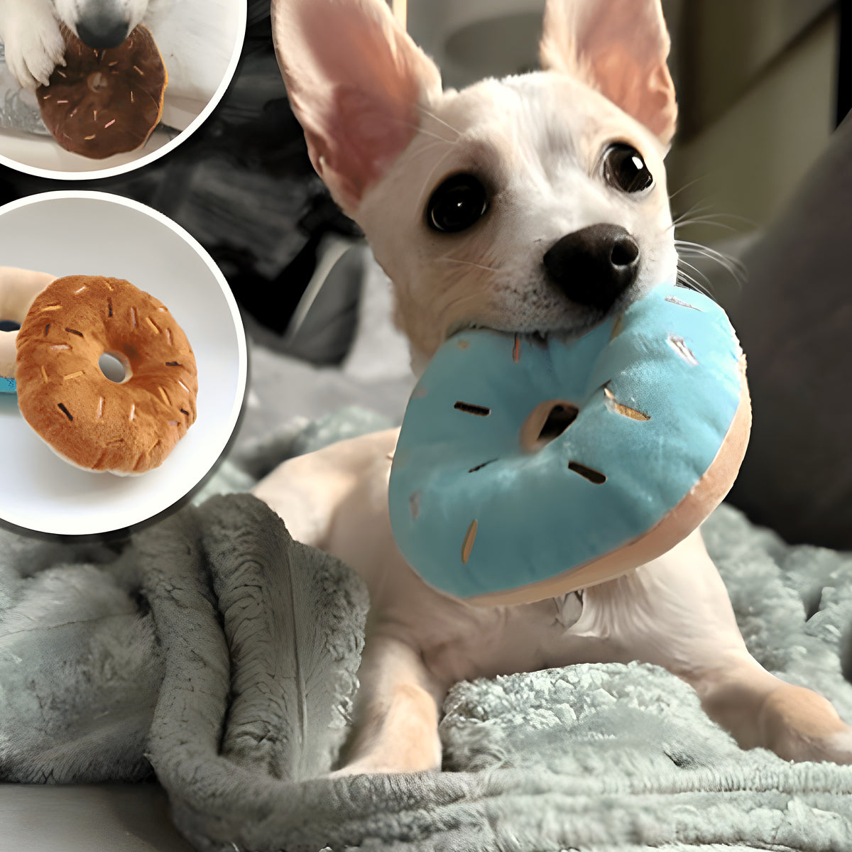 Peluche donut pour chiot et petit chien