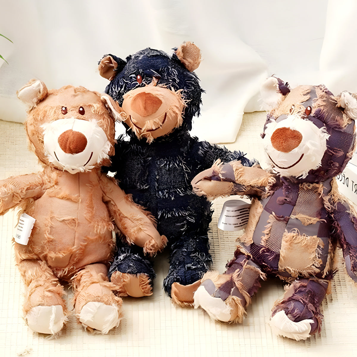 Peluche ours qui couine pour chien, 3 couleurs