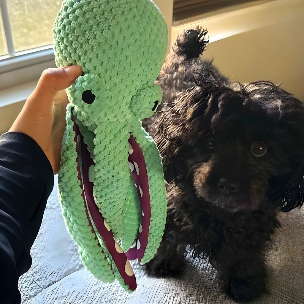 Peluche poulpe pour chien