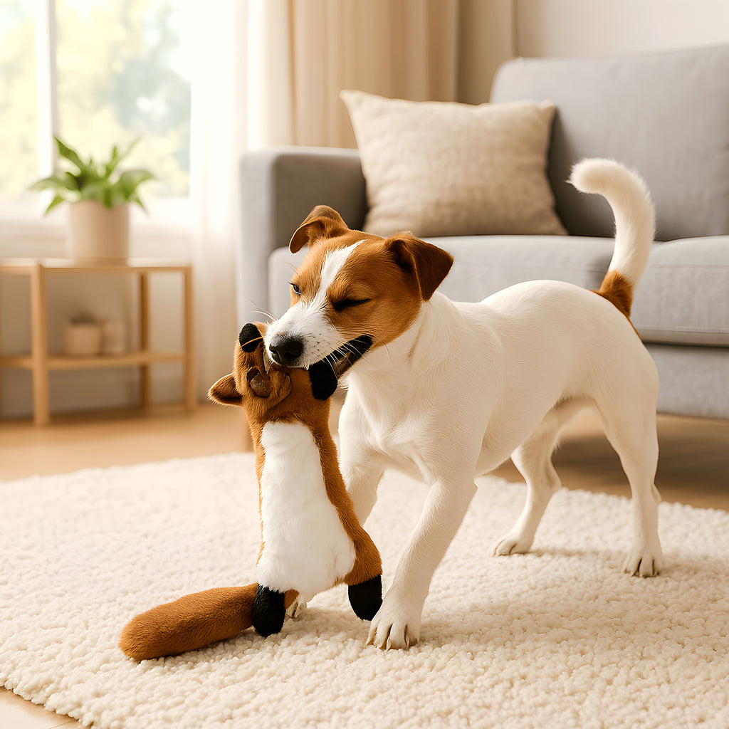 Peluche sans rembourrage à double couineur, 5 animaux
