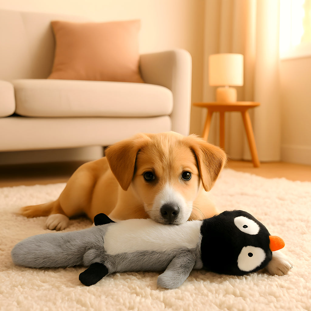 Peluche sans rembourrage à double couineur, 5 animaux