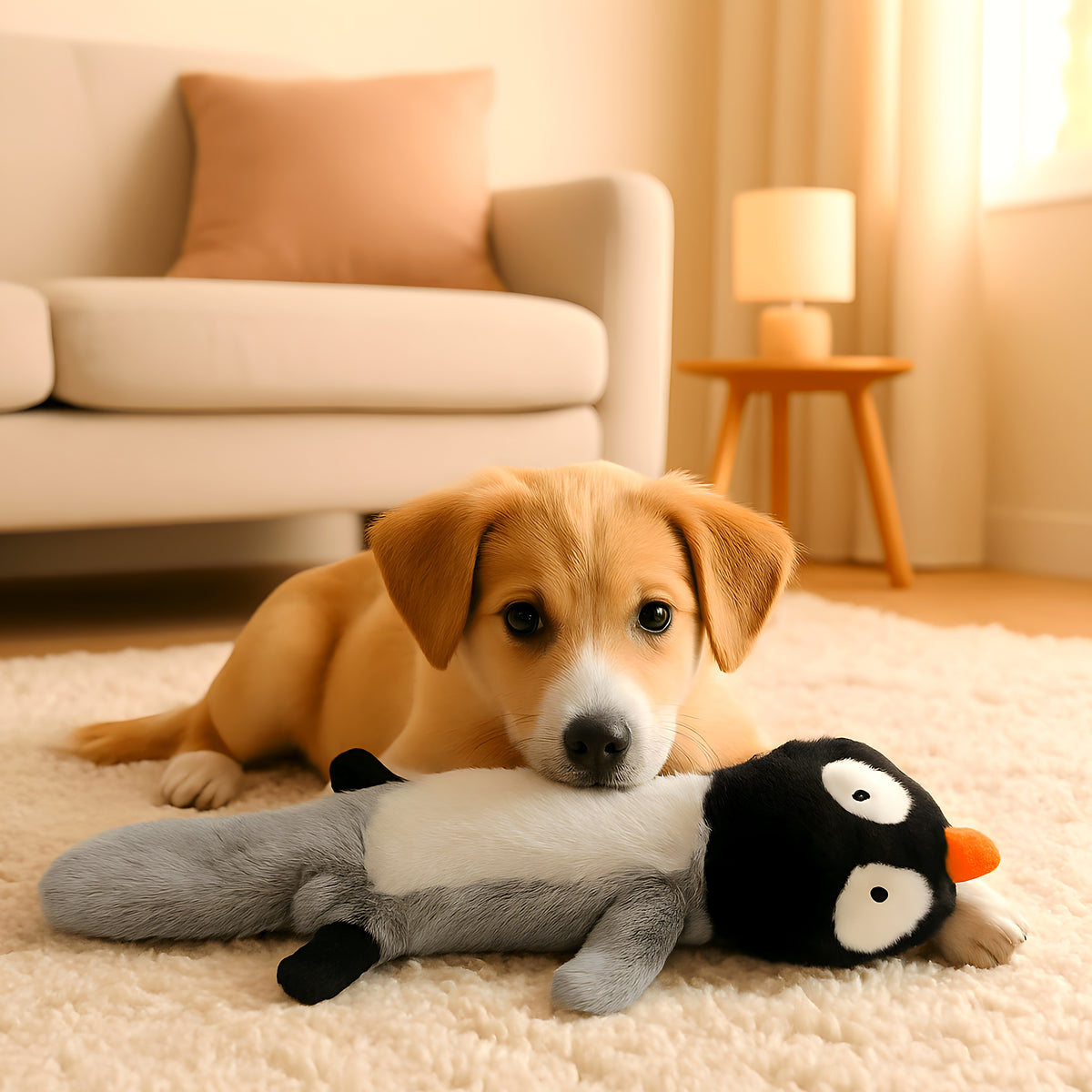 Peluche sans rembourrage à double couineur, 5 animaux