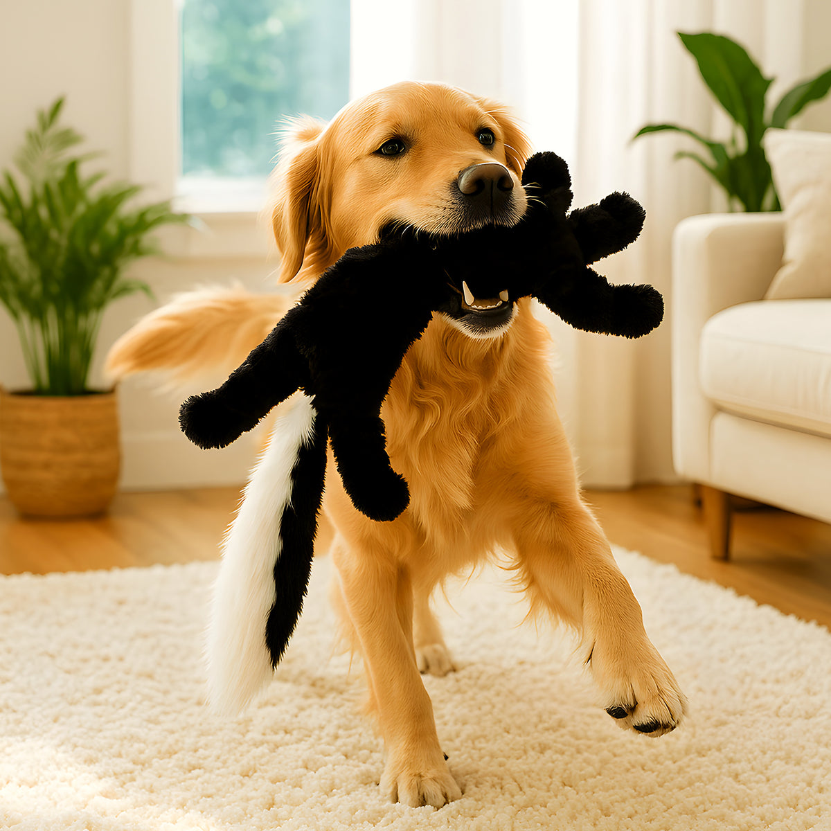 Peluche sans rembourrage à double couineur, 5 animaux