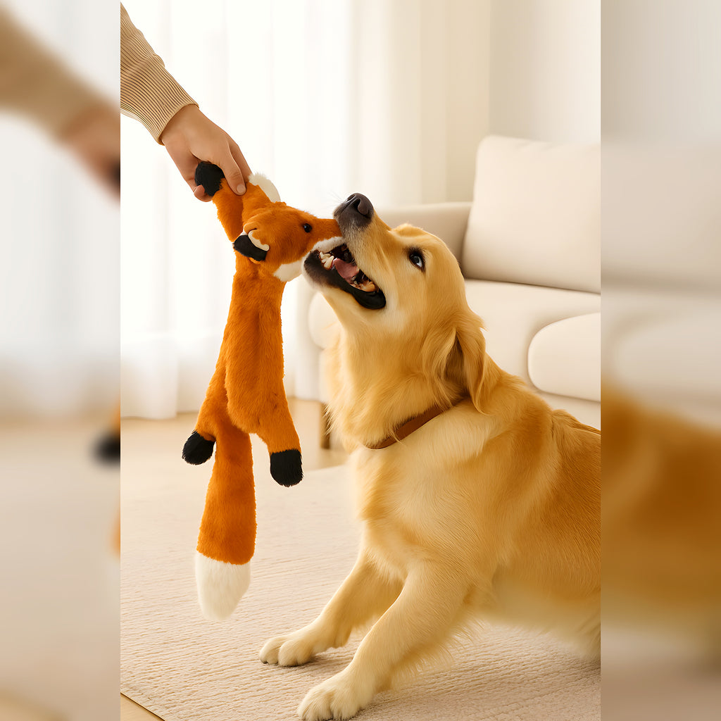 Peluche sans rembourrage à double couineur, 5 animaux