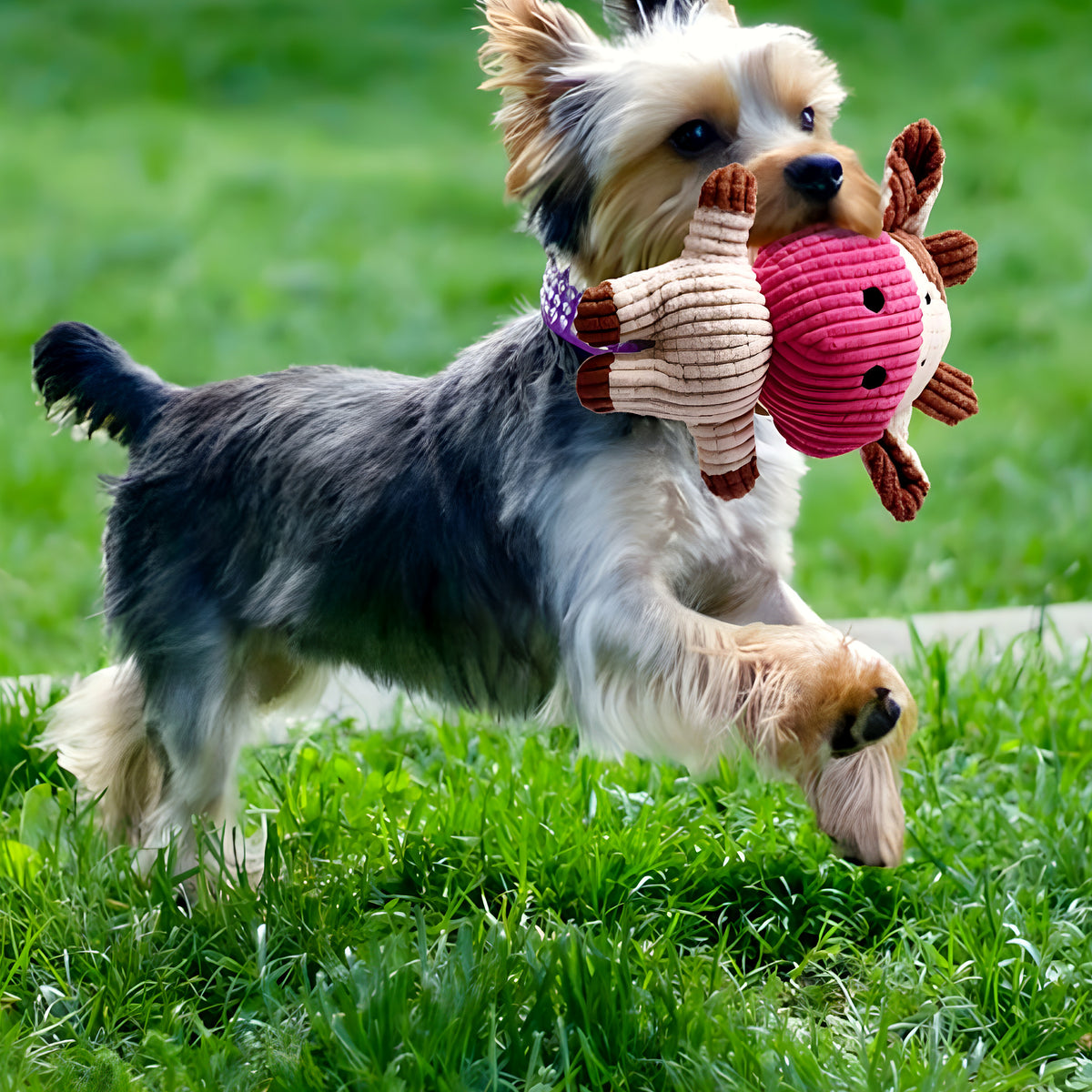 Peluche sonore 20 cm pour chien, 4 animaux