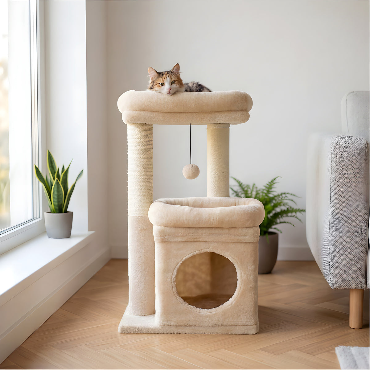 Petit arbre à chat avec niche