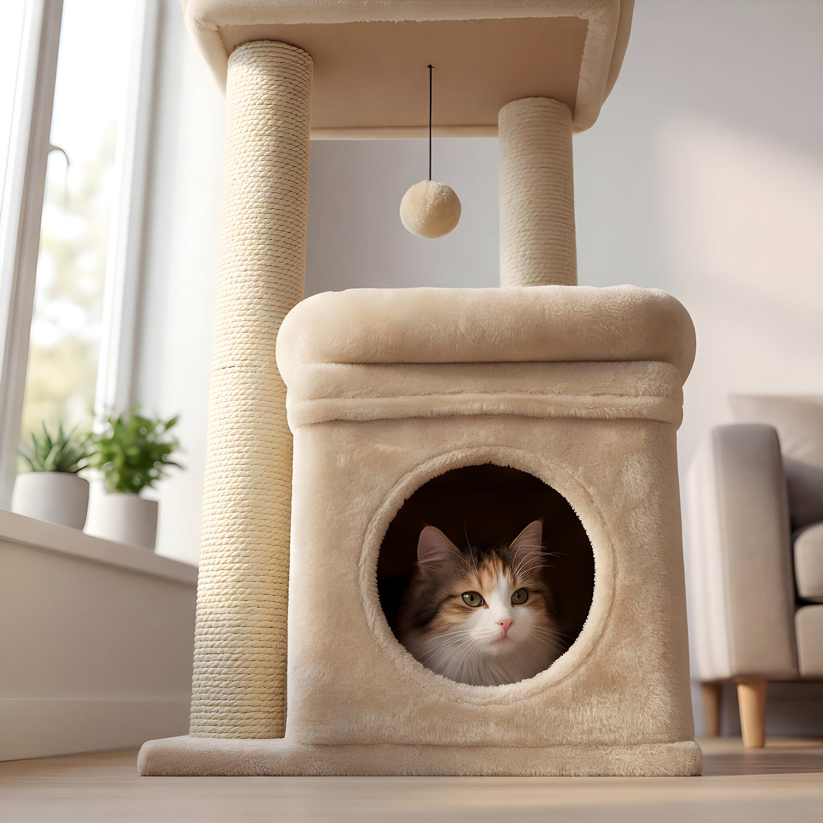 Petit arbre à chat avec niche