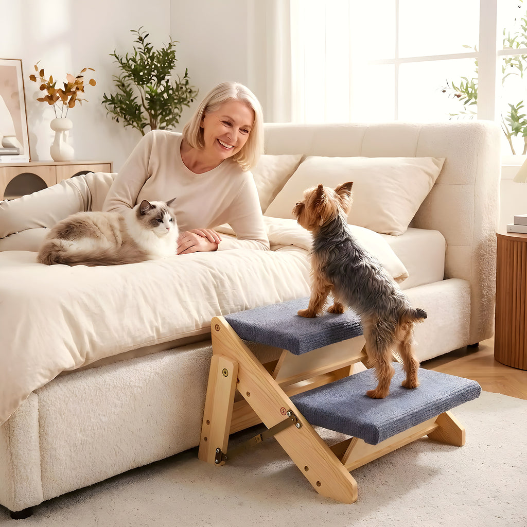 Petit escalier pliable en bois 2 marches pour chien