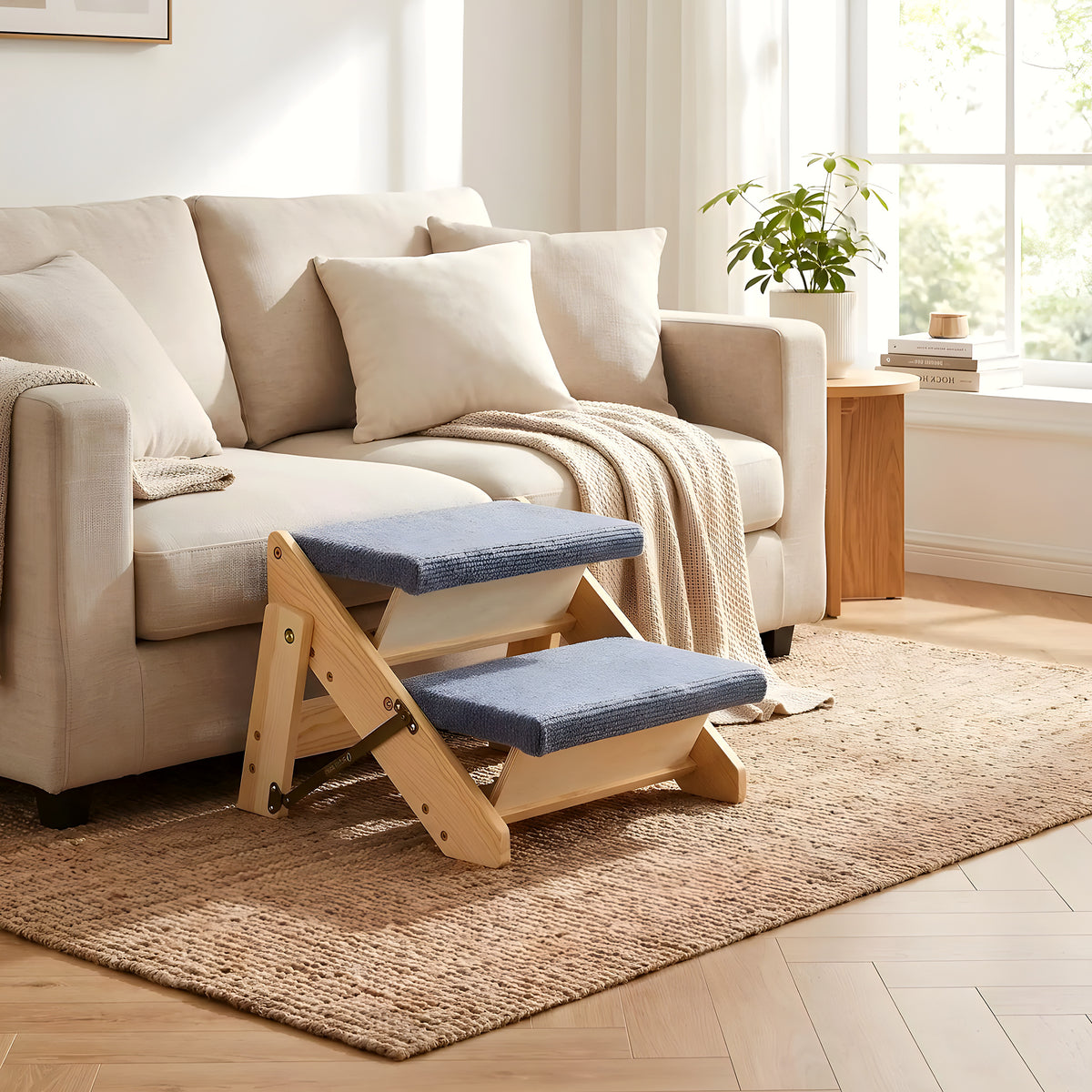 Petit escalier pliable en bois 2 marches pour chien