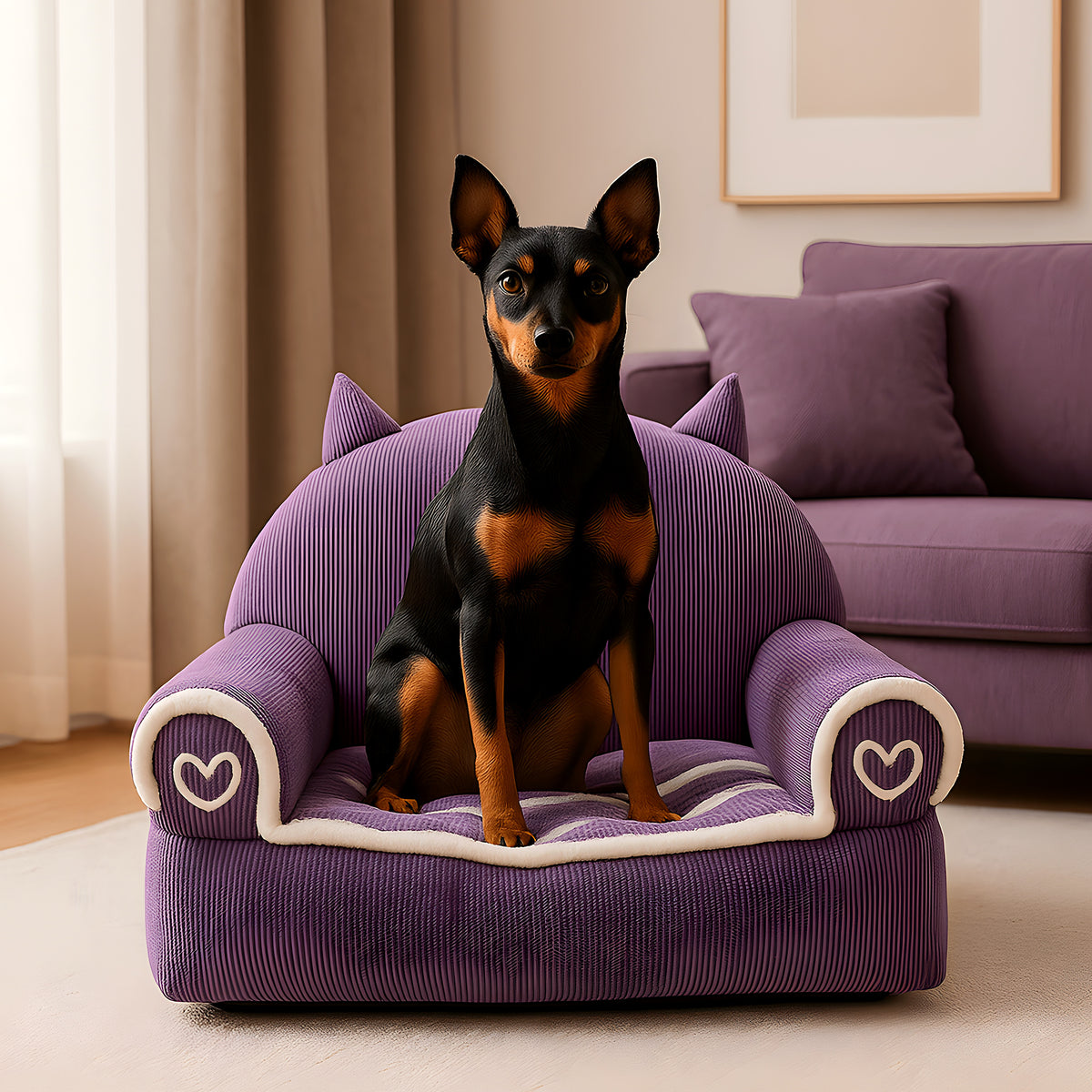 Petit fauteuil animalier en peluche pour chien