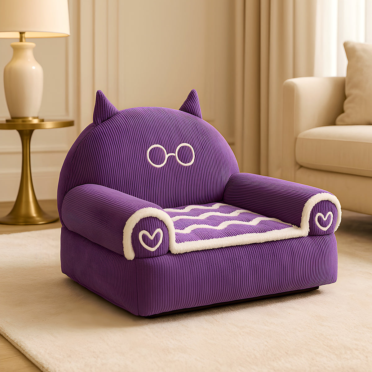 Petit fauteuil animalier en peluche pour chien