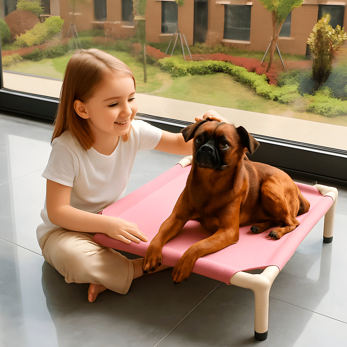 Petit lit de camp 52 x 52 cm pour chiot, 4 coloris