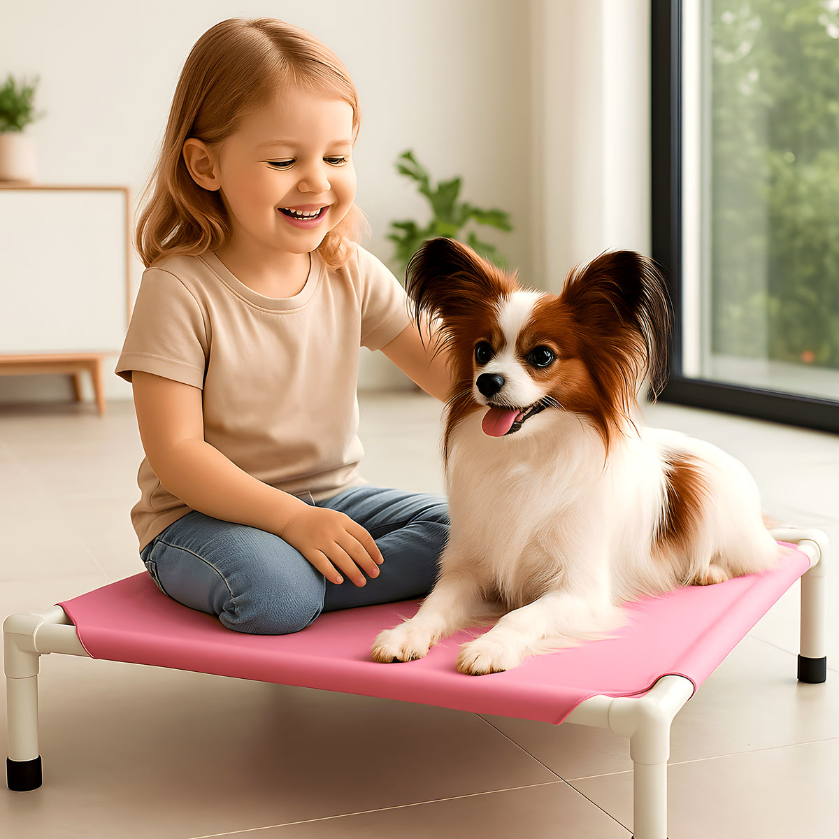 Petit lit de camp 52 x 52 cm pour chiot, 4 coloris