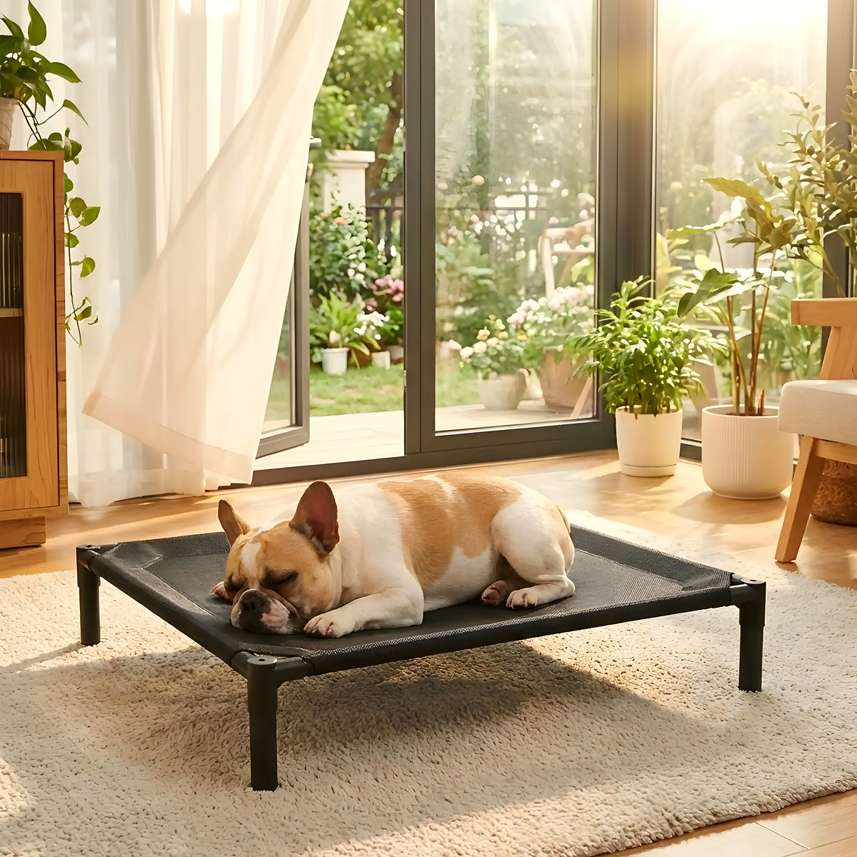 Petit lit de camp surélevé pour chien jusqu'à 15 kg