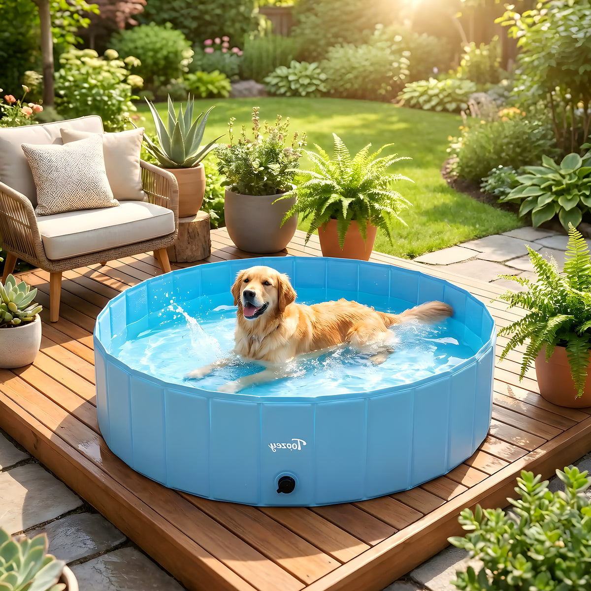 Piscine pliable XXL 160 cm pour grand chien