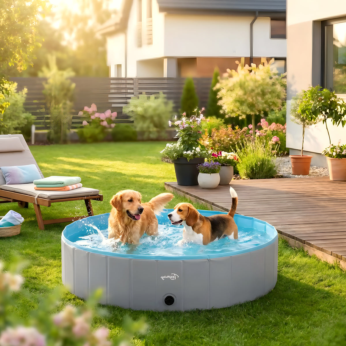 Piscine pliable XXL 160 cm pour grand chien
