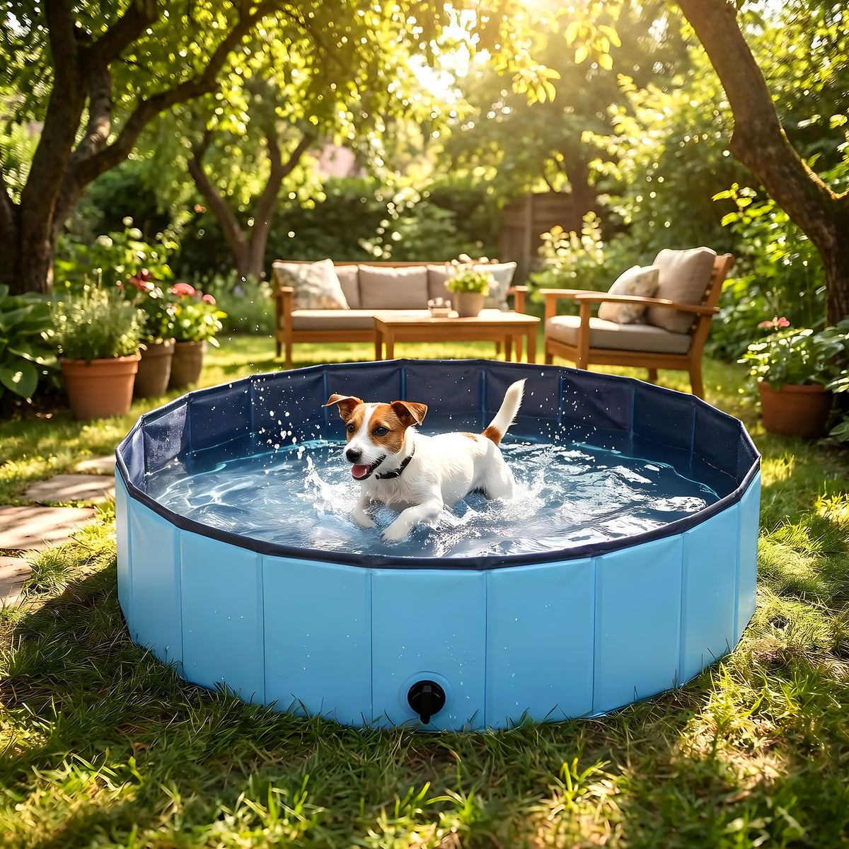 Piscine rigide pliable 100 cm pour chien, 235 litres