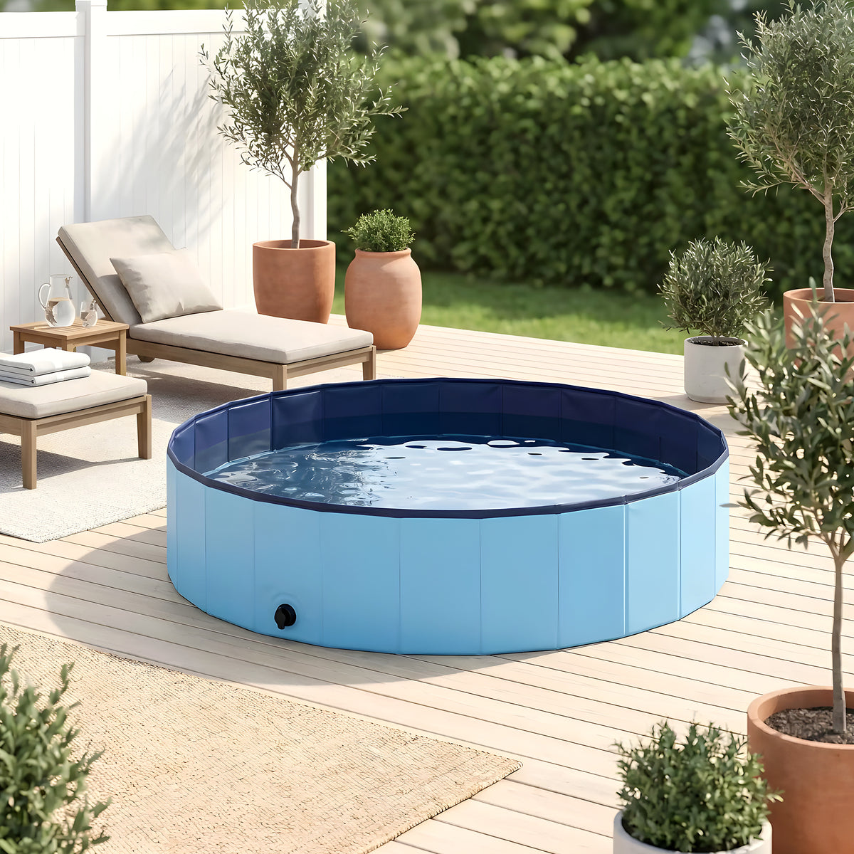 Piscine rigide pliable 100 cm pour chien, 235 litres