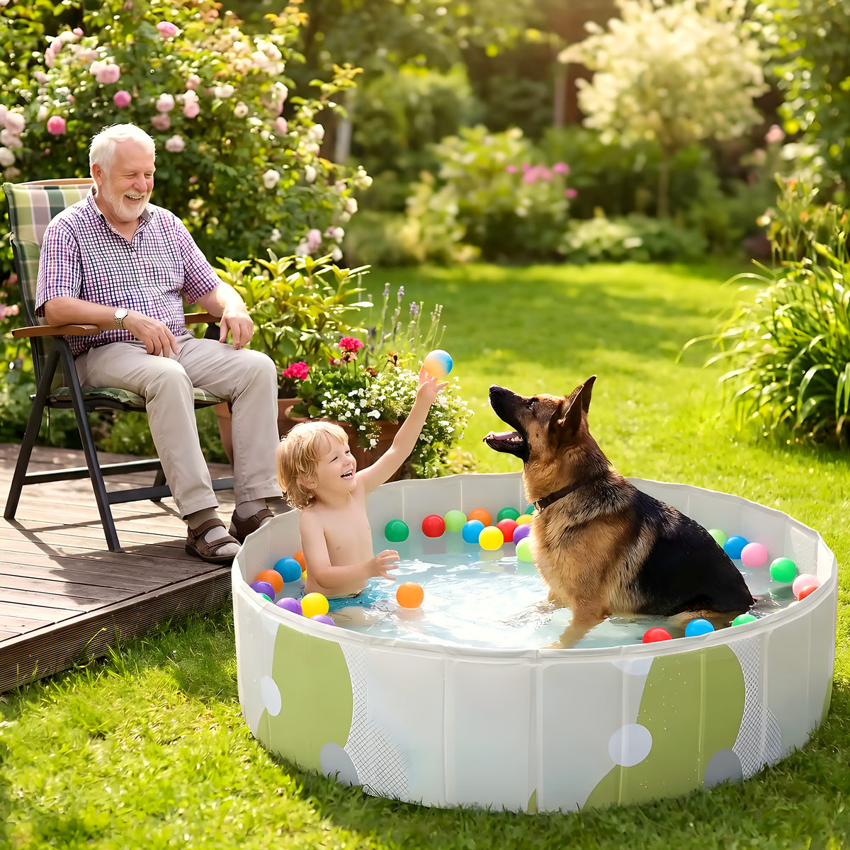 Piscine rigide pliable sans gonflage pour chien, 3 tailles