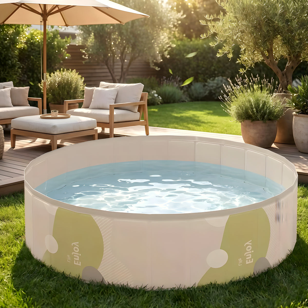 Piscine rigide pliable sans gonflage pour chien, 3 tailles