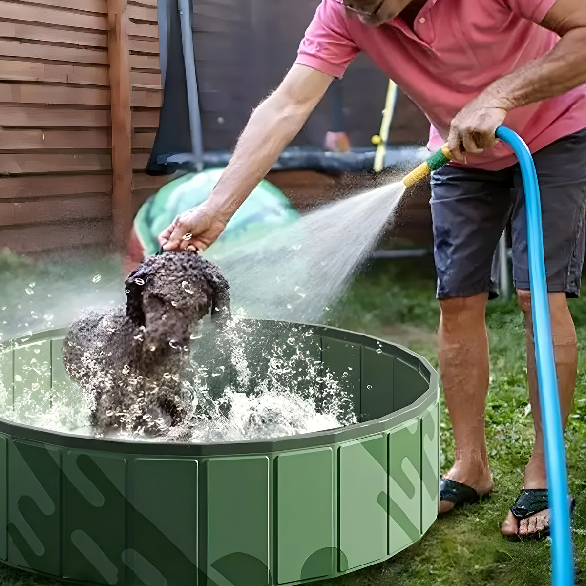 Piscine rigide pliable sans gonflage pour chien, S ou M