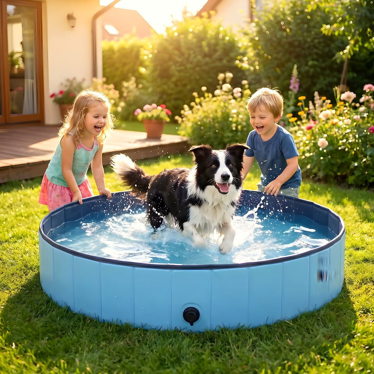 Piscine XXL 160 cm pour gros chien jusqu'à 80 kg