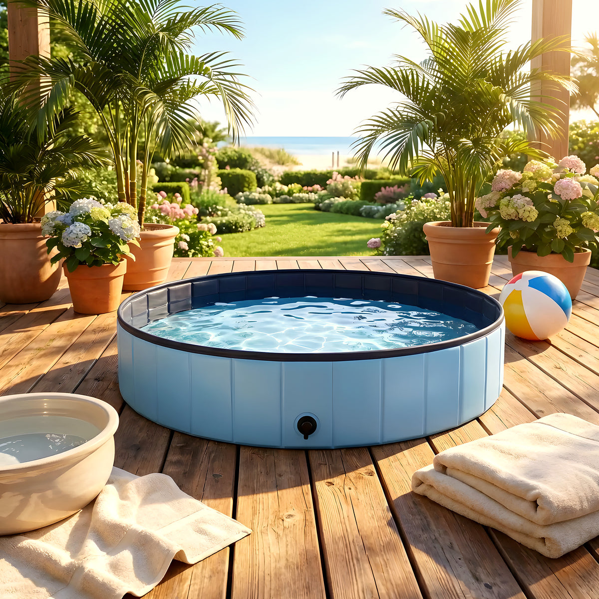 Piscine XXL 160 cm pour gros chien jusqu'à 80 kg