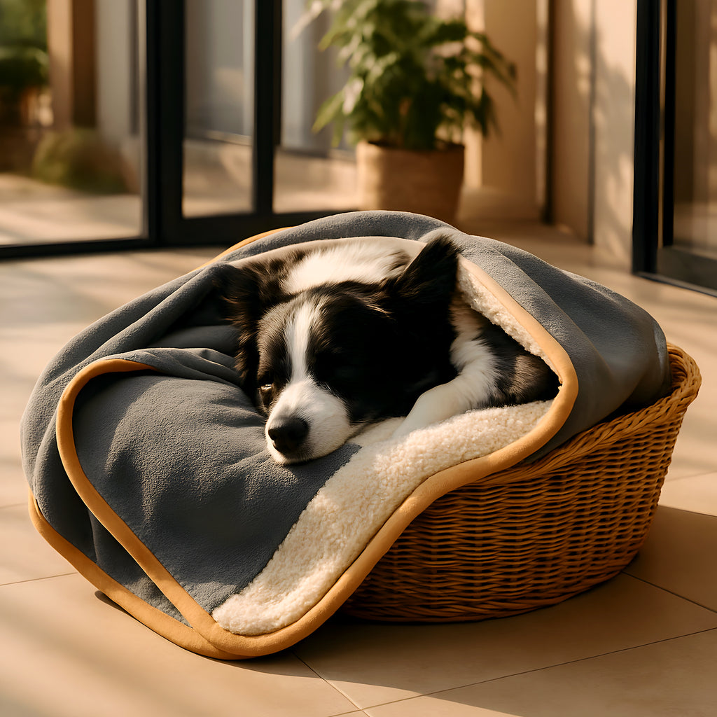 Plaid imperméable en sherpa pour canapé et chien