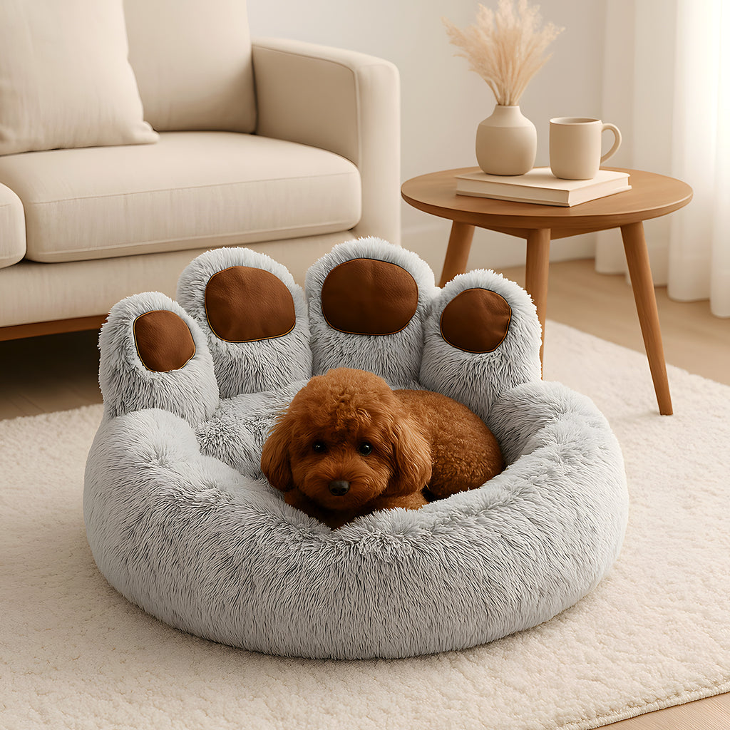 Pouf apaisant en peluche pour chien, 4 tailles