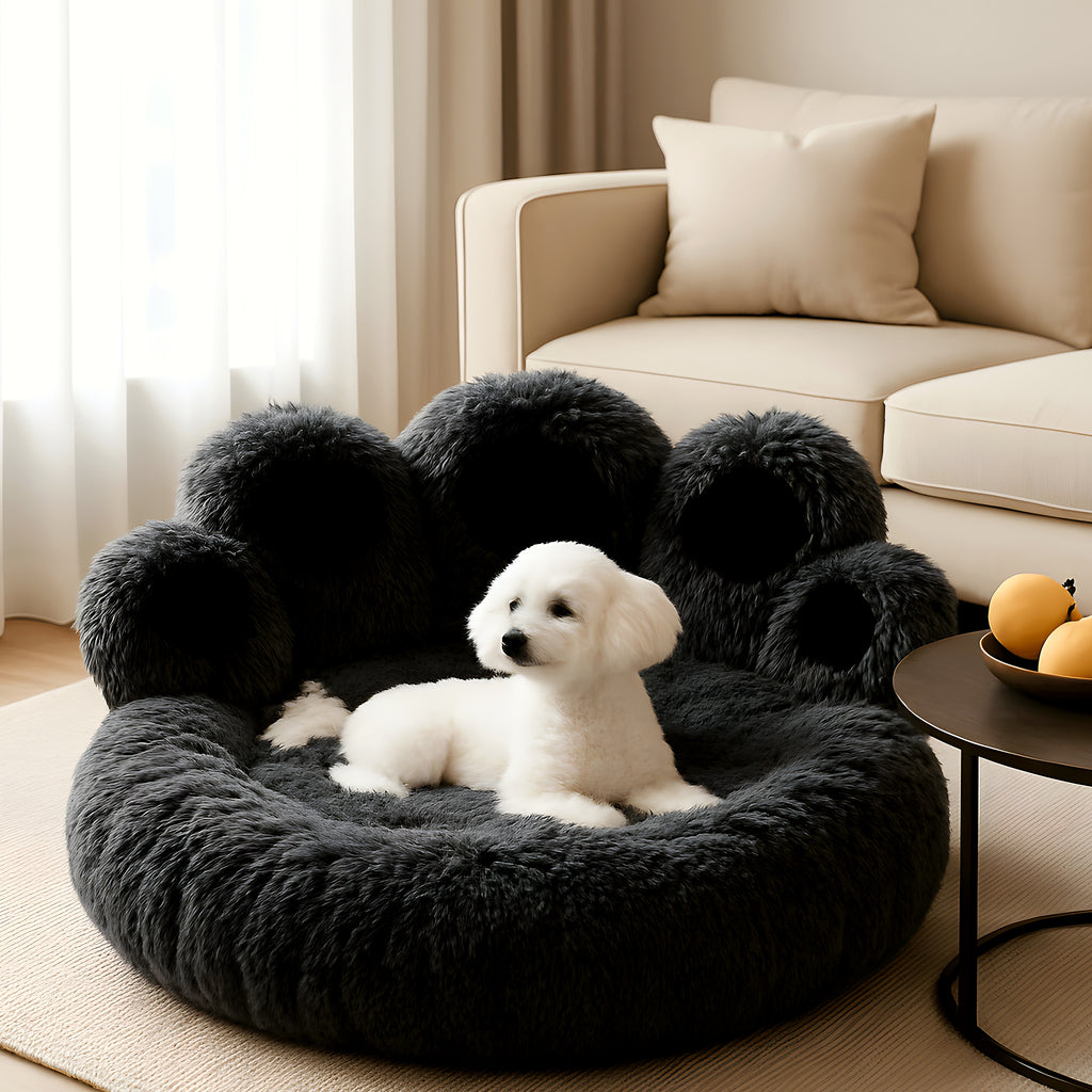 Pouf apaisant en peluche pour chien, 4 tailles
