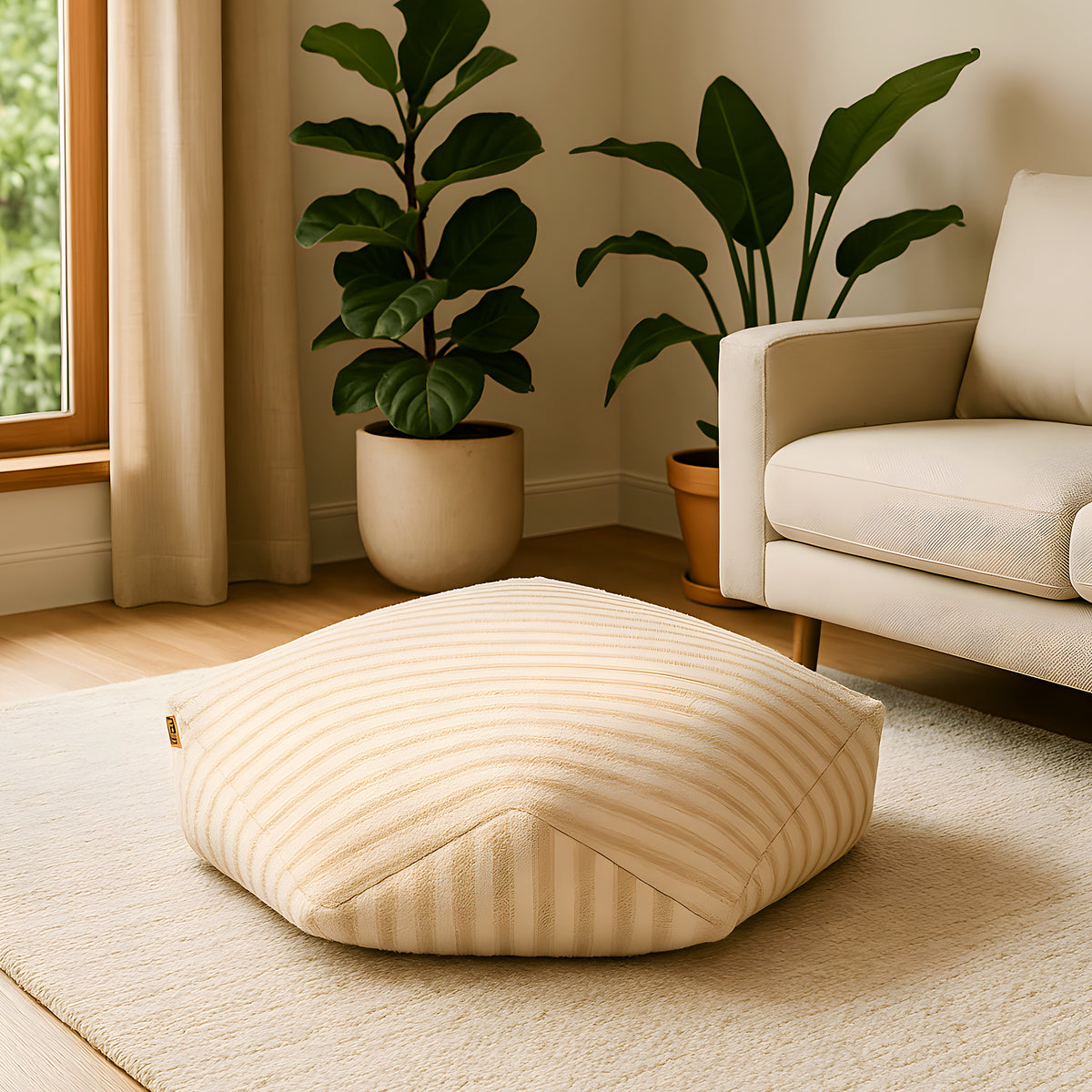 Pouf en velours pour chien, rose, noir ou blanc