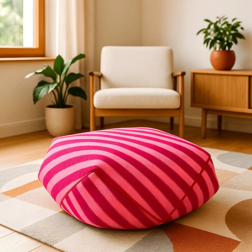 Pouf en velours pour chien, rose, noir ou blanc