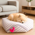 Pouf hexagonal imperméable mauve avec poignée