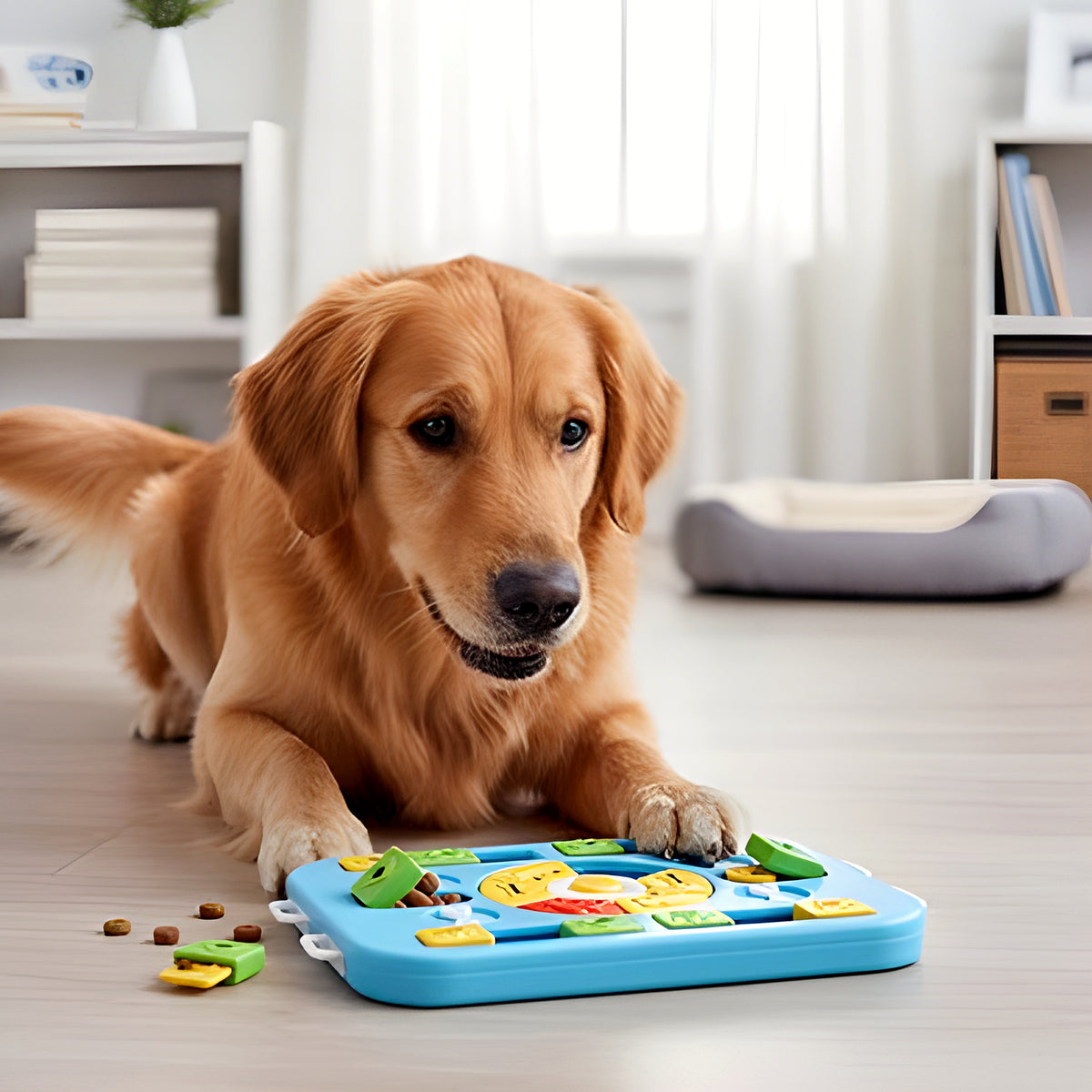 Puzzle d'intelligence niveau 3 pour chien, 26 cachettes