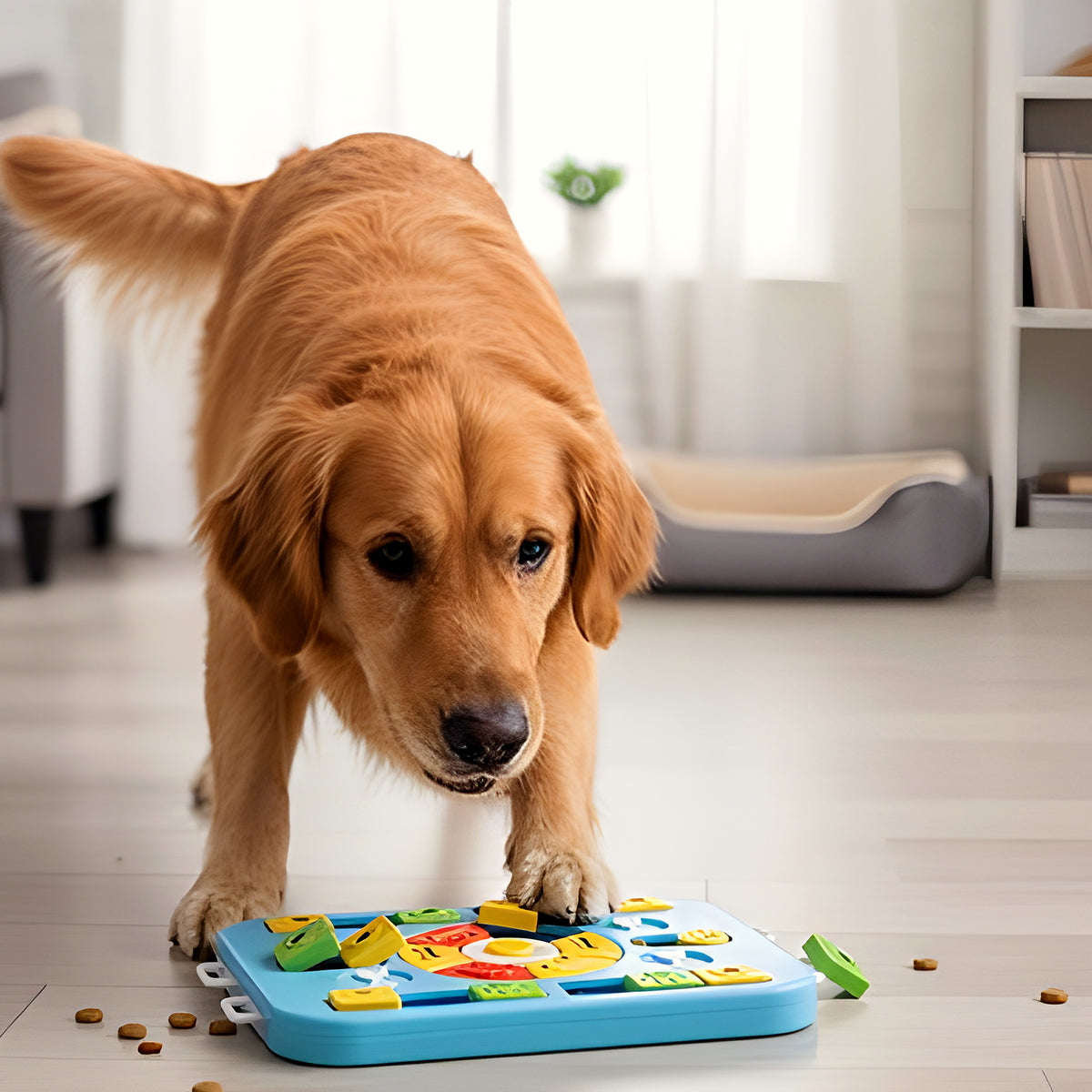 Puzzle d'intelligence niveau 3 pour chien, 26 cachettes