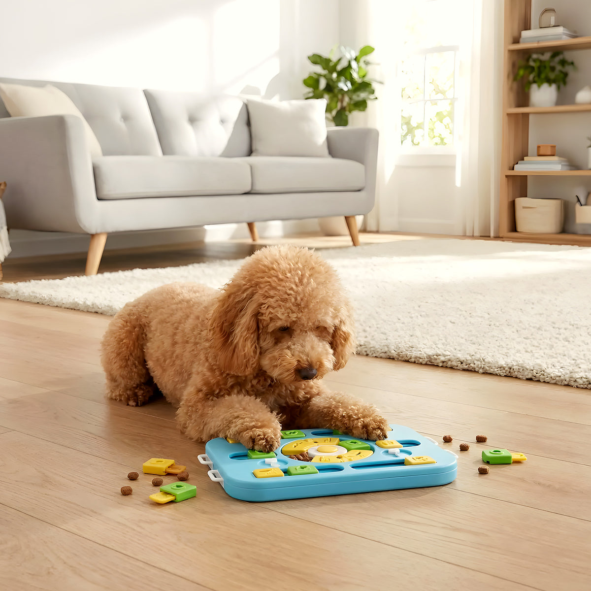 Puzzle d'intelligence niveau 3 pour chien, 26 cachettes