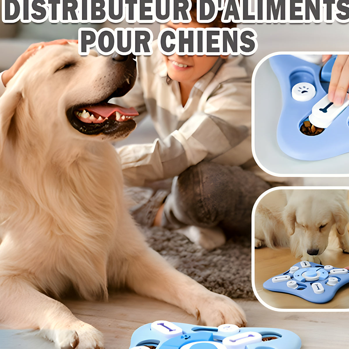 Puzzle intelligent 3 niveaux pour chien
